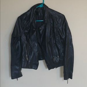black vegan leather jacket